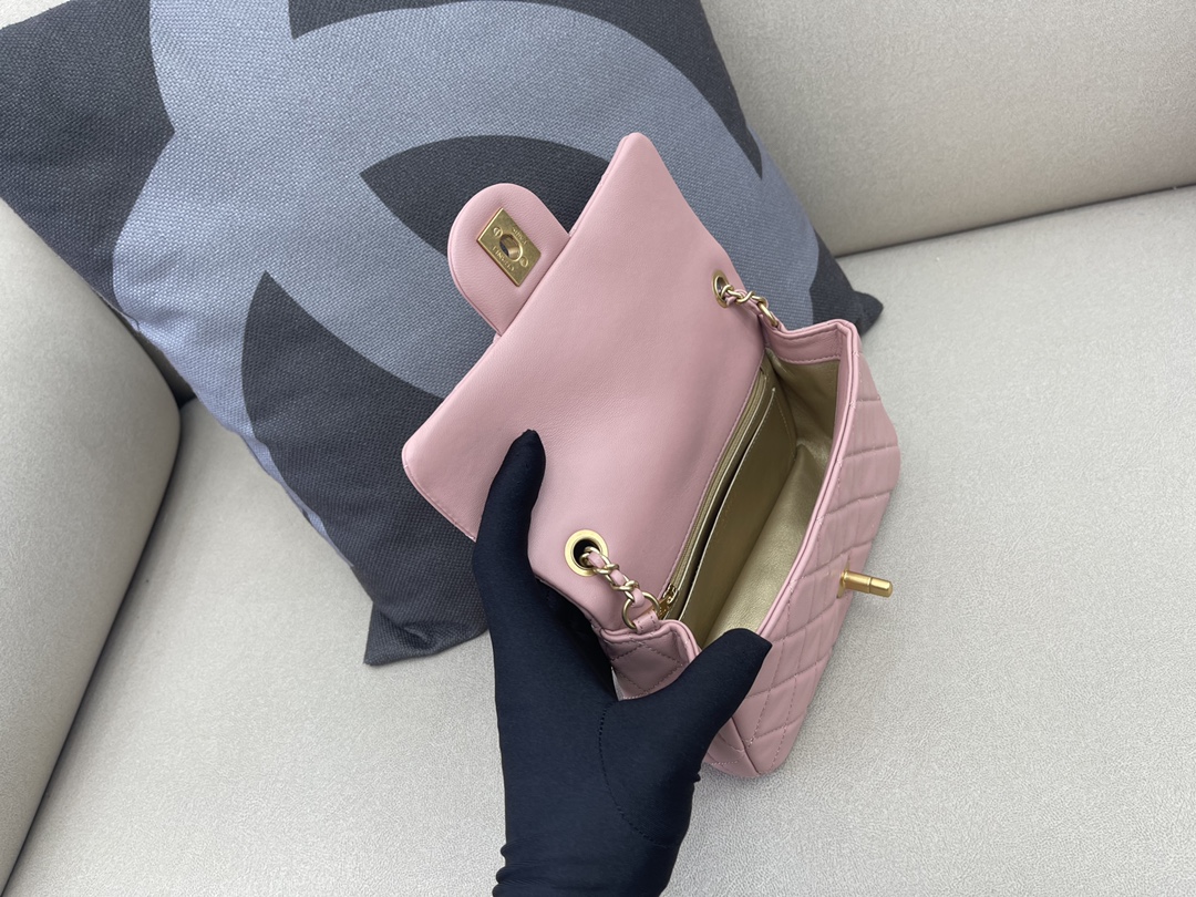 Small Classic Flap Lambskin Bag AS1787 Light Pink